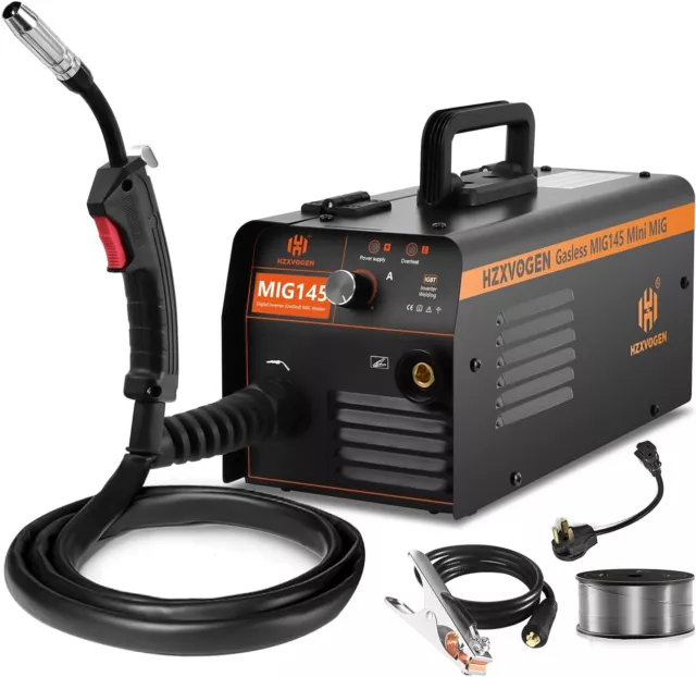 MIG145 MIG Welder 110V 220V Semi-automatic Non Gas Welding Machine&1KG Flux Core