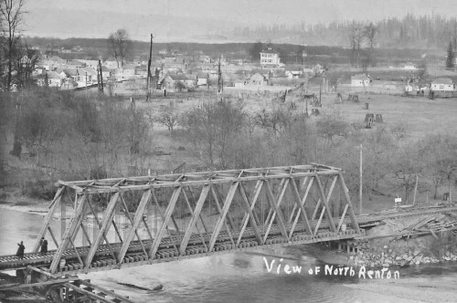 Aerial View Railroad Bridge North Renton Washington WA Reprint Postcard