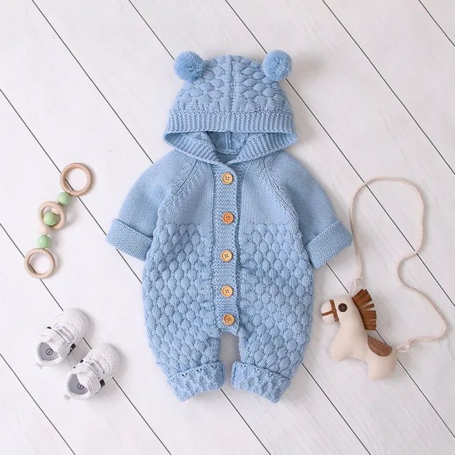 Maglione con cappuccio neonato bambino bambina vestito a maglia vestiti carini 4
