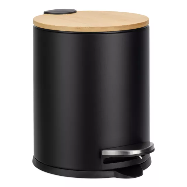 Cubo de basura pequeño con pedal - Papelera de metal de 5 litros con tapa