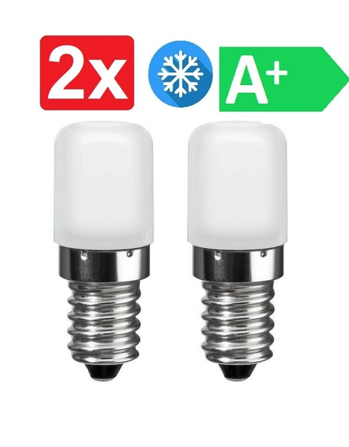 E14 Led Kühlschrank 2x LED Kühlschrankbirne E14 2W – Kaltweißes Leuchtmittel, 230V, Energiesparend & Langlebig Kaltweiße LED Birne