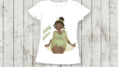 Tshirt donna bianca maglietta Tiana curvy Disney Princess principessa ranocchio