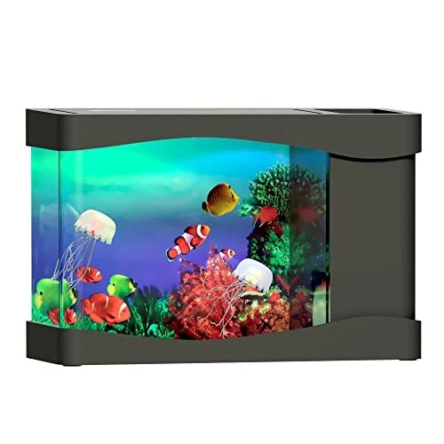 Playlearn Mini Jellyfish Aquarium Artificial Fish Tank with Moving Jelly Fish