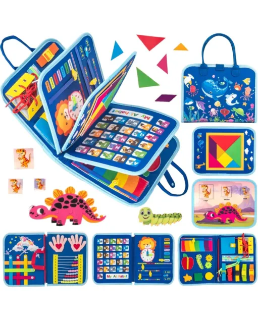 ARANEE Busy Board Kids Sensory Toys Montessori Toys Skills Board for Preschool