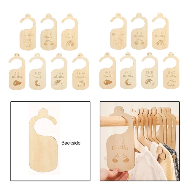 7 Pieces Wooden Baby Closet Dividers Organizer for Wardrobe Closet Bedroom