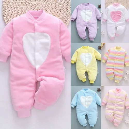 Tuta calda in pile neonate bambine neonate ragazzi inverno pile tuta rompente vestiti