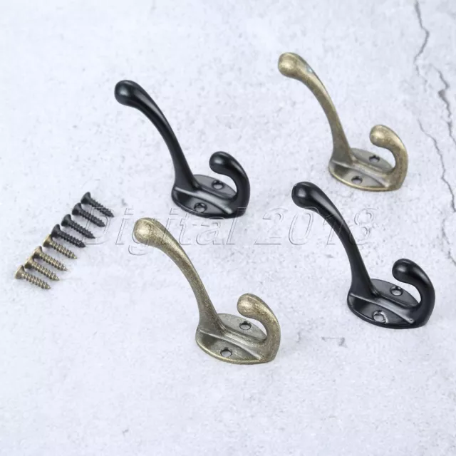Retro Metal Wall Mounted Hook For Hanging Shopping Bags Towels Clothes Screws