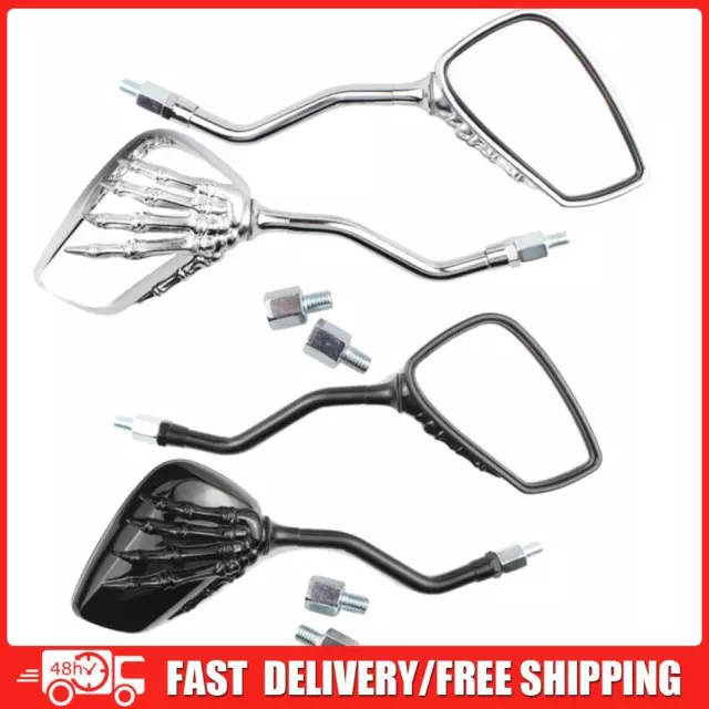 1 Pair Useful Motorcycle Mirrors Skeleton Hand Claw 10mm Thread Motorcycle Parts