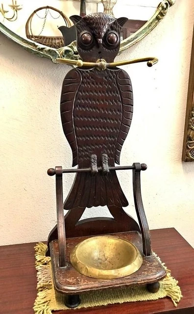 Antique Owl Umbrella Stand Victorian