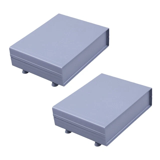 2x plastic electrical system connection box case 152X120X42mm light gray M5R8