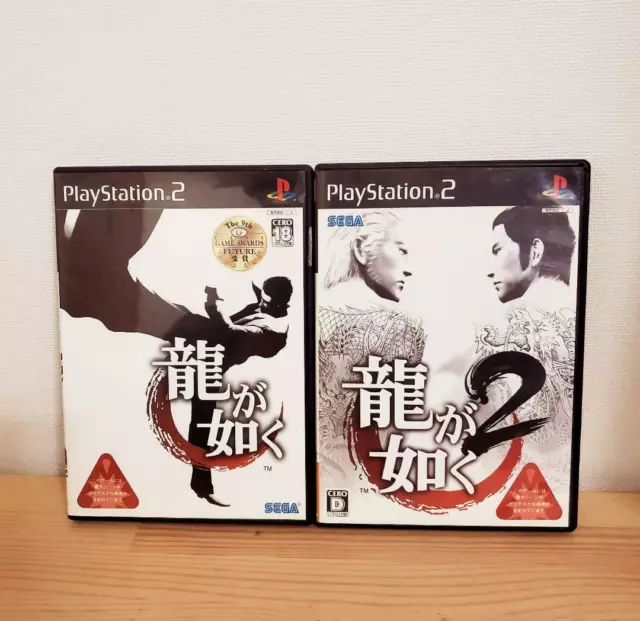 Ryu ga Gotoku 1 & 2 2Games set PlayStation 2 PS2 Yakuza SEGA Japan Tested
