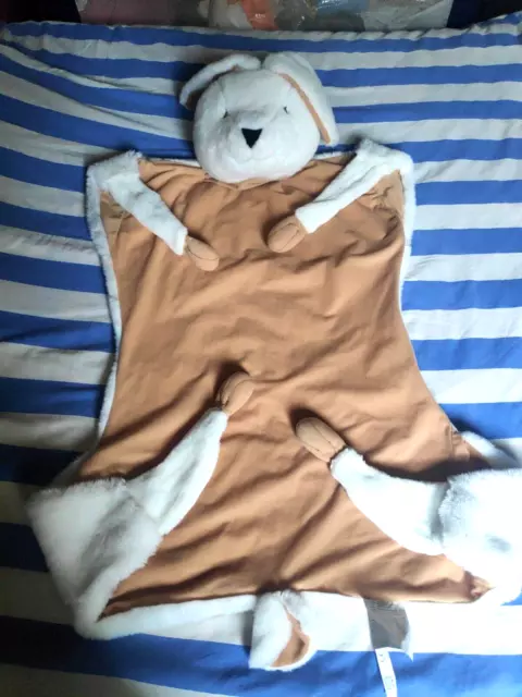 Peluche doudou grand range pyjama couverture lapin blanc beige Ikea 90/50 cm