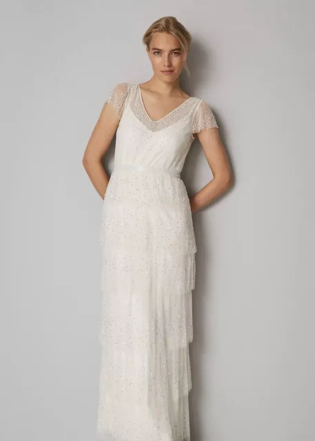 Phase Eight  Nyelle Layered Wedding Dress White Size UK 10  *REF117