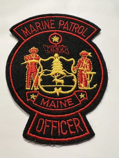 Maine State Police Marine Patrol Officer Trooper Felt Vintage Patch