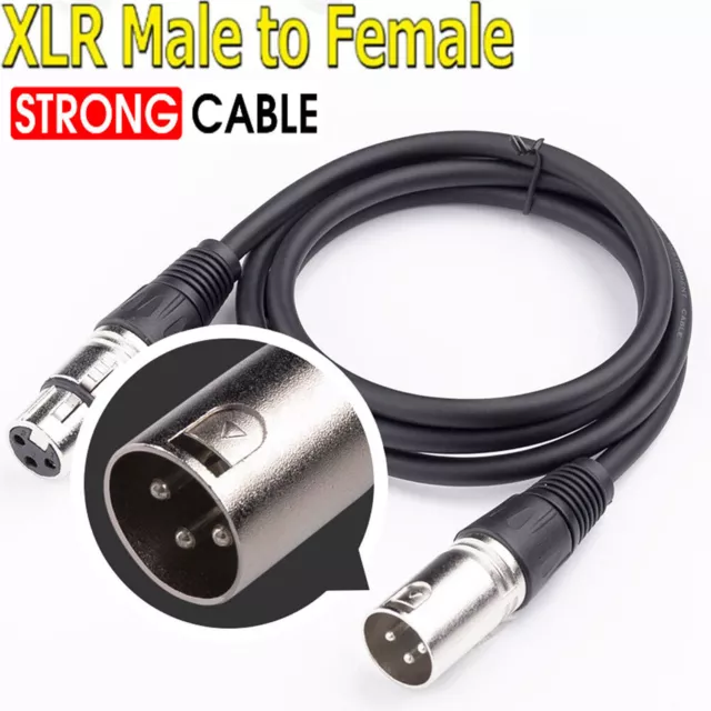 3 Pin XLR Male to Female Lead Speaker Microphone Mic Shielded Audio Signal Cable