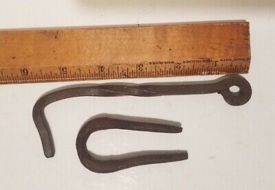 Vintage 6" Forged Wrought Iron Barn Door Hook & Hasp Gate Latch Old