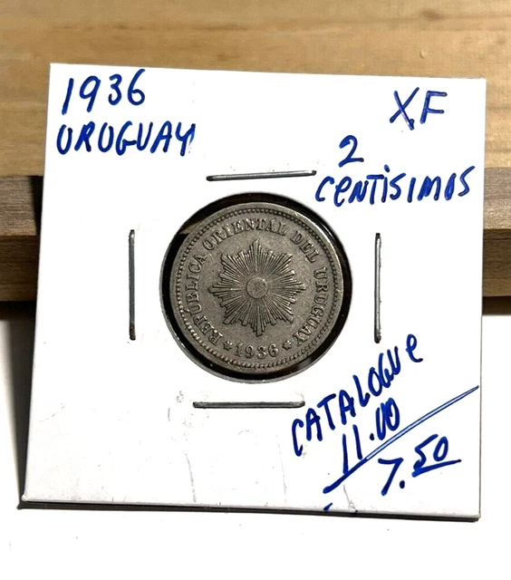 1936 Uruguay 2 Centesimos XF (INV F)