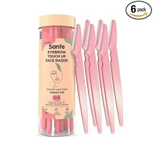 Sanfe Sourcil Retouche Visage Rasoir pour Cheveux Enlève & Upperlips 6 Pièces
