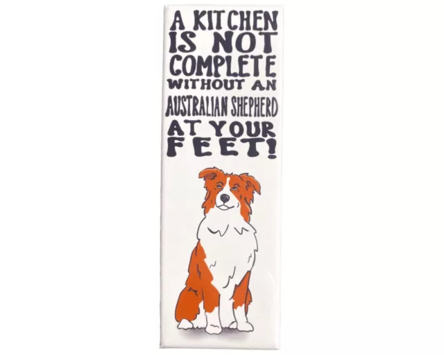 Red and White Australian Shepherd Dog Magnet Gift Collectible Kitchen Decor