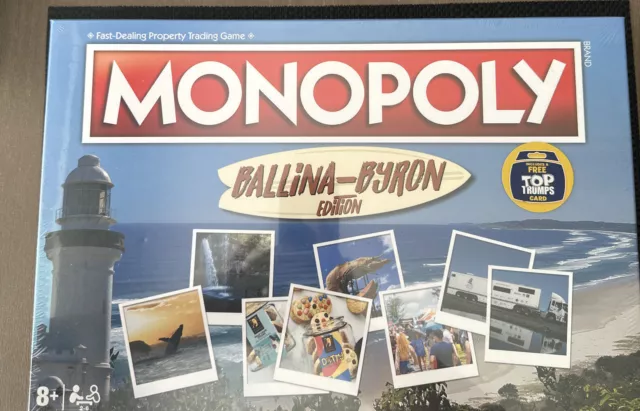 MONOPOLY Ballina- Byron bay Edition board game + Top trump cards Limited Edition