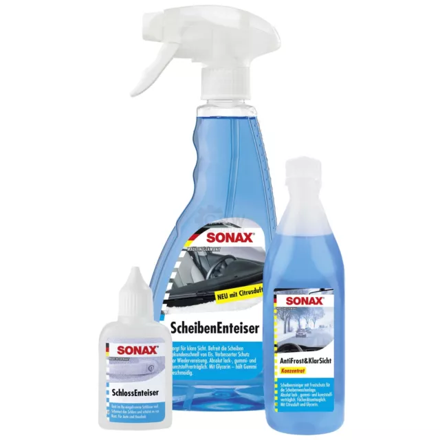 SONAX WinterFitSet dreiteilig Frostschutz Eisfrei KlarSicht 800 ml 2