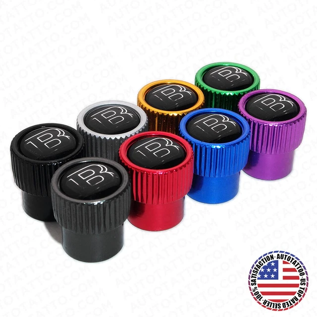 Sport Deluxe Black Aluminum Tire Valve Stem Caps - 4 Pack, Universal Fit