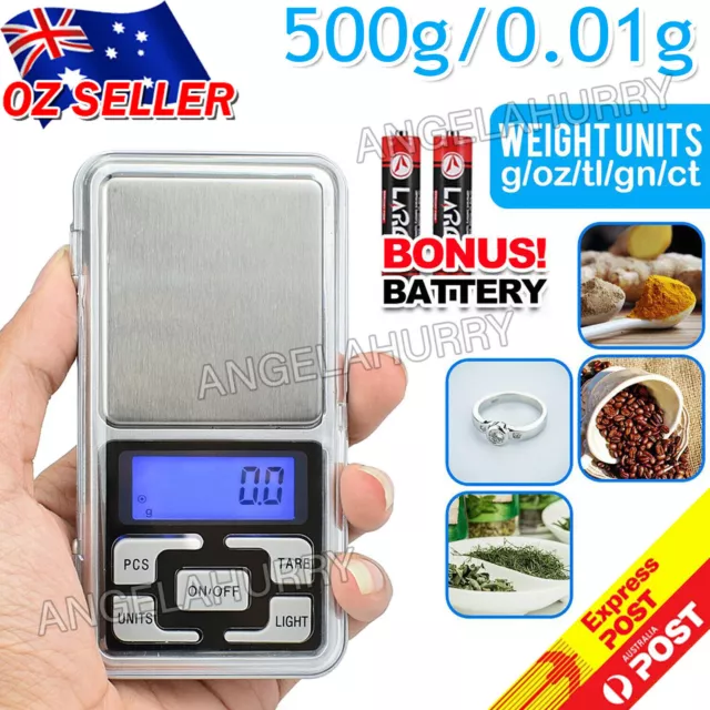Mini Pocket Digital Scales 0.01-500g Balance Gram Jewellery Precision Weight NEW