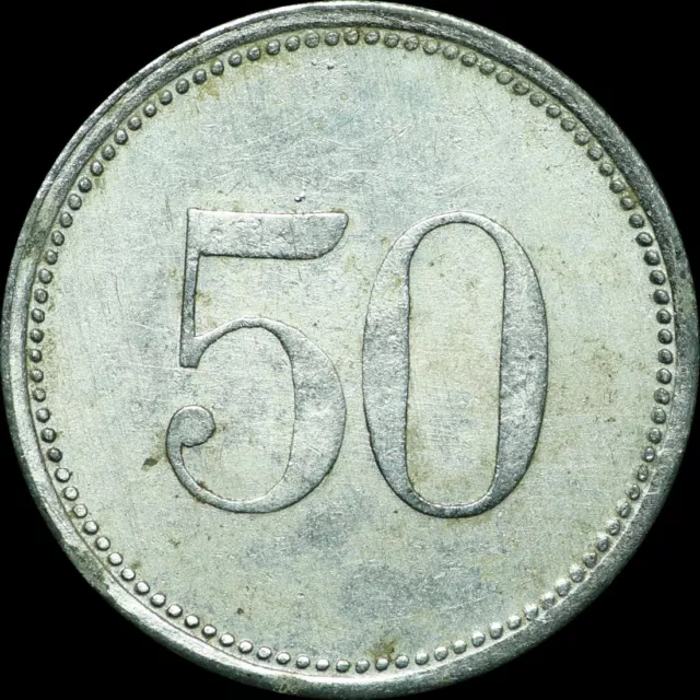 NOTGELD: 50 Pfennig 1918, Zink. Funck 278.8. STADT LAUINGEN / BAYERN.