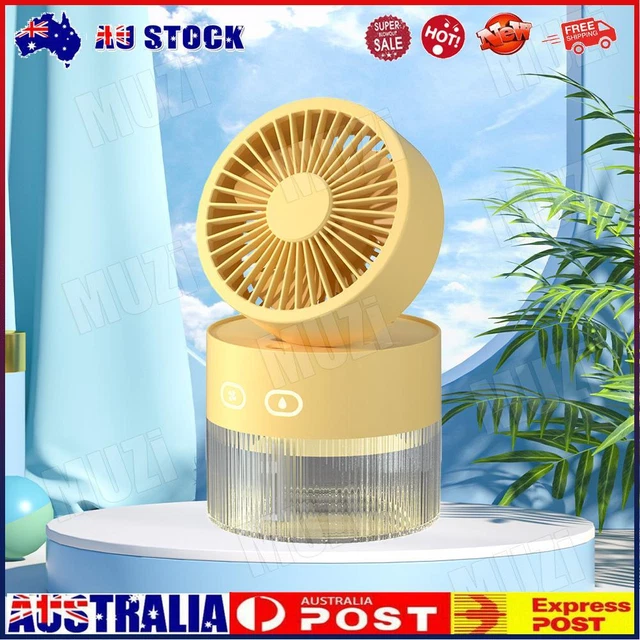 Air Cooler Fan Multifunctional Mini Spray Fan Mute Home Appliance (USB Yellow) -