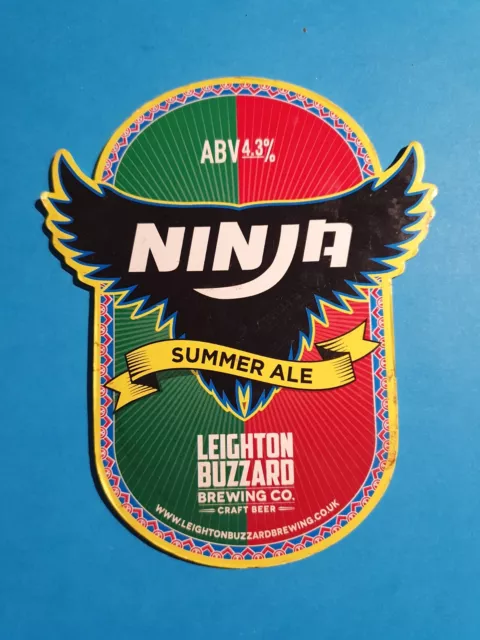 Beer pump clip badge front LEIGHTON BUZZARD brewery NINJA real ale