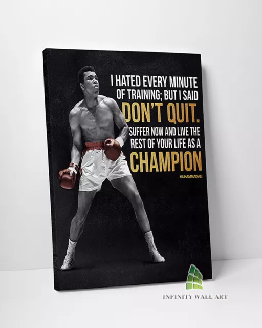 Muhammad Ali Champion Quote Canvas Art Wall Print Boxing Sport Picture -E286