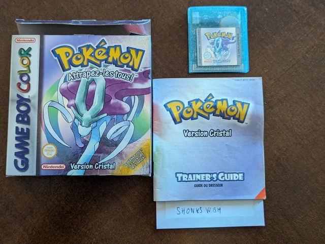 Pokémon Version Cristal - Game Boy Color - Jeu D'occasion Avec Boîte & Notice (état Correct, Fonctionnel)