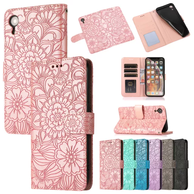 Für Huawei P30 P20 P40 Lite Y7P Y6P Y5P Prägung PU-Leder Wallet Case Handyhülle