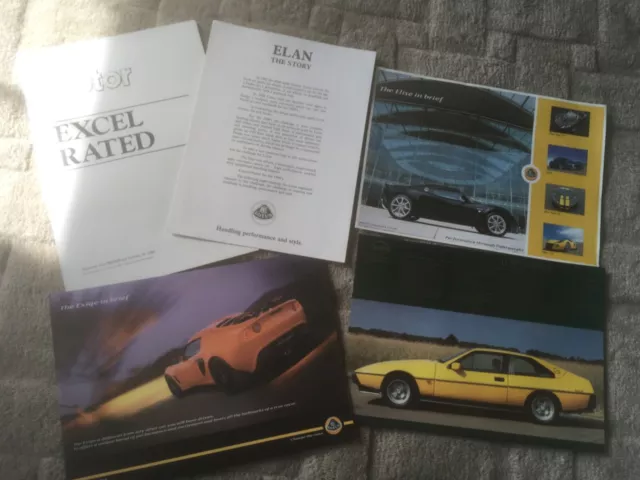 Lotus Sale Sheet., Road Test.  X 5.        Elan, Excel, Exige, Elise