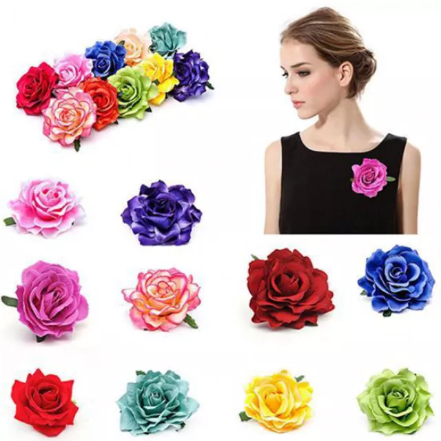 Rose Flower Bridal Hair Clip Hairpin Brooch Wedding Bridesmaid Party Accessories 3