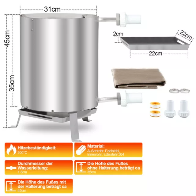 Conexión de calefacción de piscina tonelada de fuego calefacción de piscina espiral con estera de fuego piscina 2