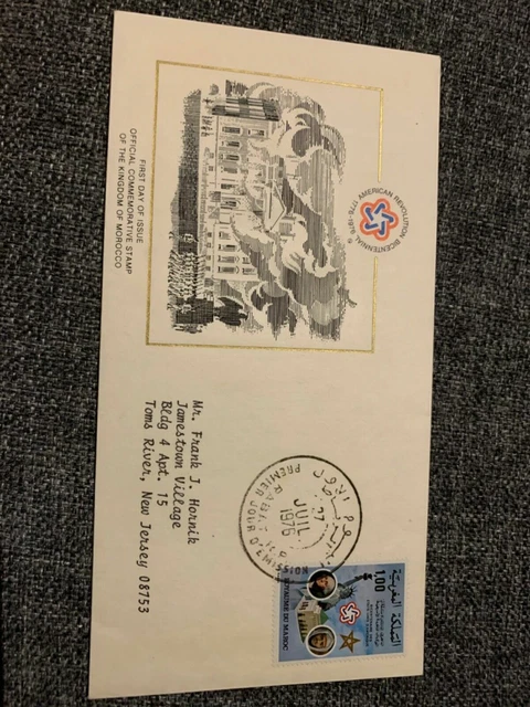 1976 Marocco Primo Giorno Copertina Bicentenario Della Rivoluzione Americana