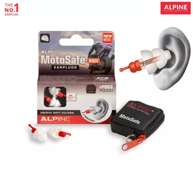 Motosafe Race Earplugs Alpine Hearing Protection Reusable Ear Plug Motorcycling