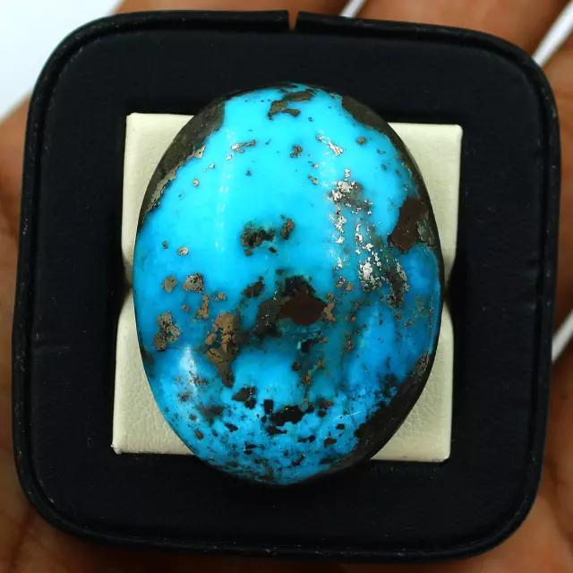 Certifié 126.2 CTS Naturel Persan Turquoise Ovale Cabochon Pierre Précieuse...