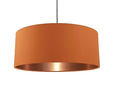 Handmade Copper Burnt Orange Fabric lampshade *6 Brushed Metallic Linings* Gold