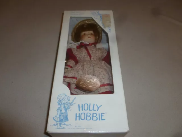 Boxed Holly Hobbie First Day Of School Doll  Gorham Porcelain 1985 Vintage Cib >
