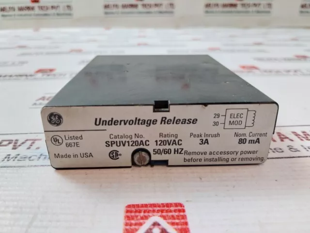 General Electric SPUV120AC Undervoltage Release 3A 120VAC 50/60Hz