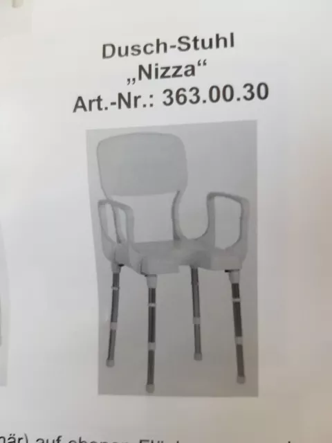 Duschstuhl Nizza, Rebotec, Neu, Rückenlehne, Armlehne