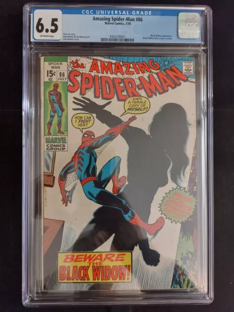 The Amazing Spider-Man #86 CGC 6.5 1970 Black Widow Appearance