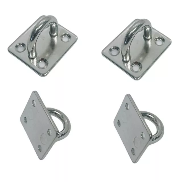Marine Grade Stainless Steel Square Pad Eye 5/16" Boat Deck Hardware | PACK 4 |