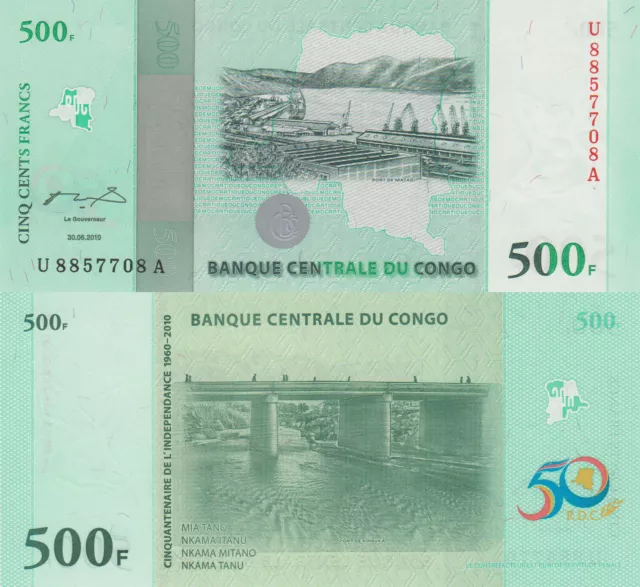 Congo DR 500 Francs (30.06.2010) - 50 Year Commemorative/p-100 A-UNC Ticks