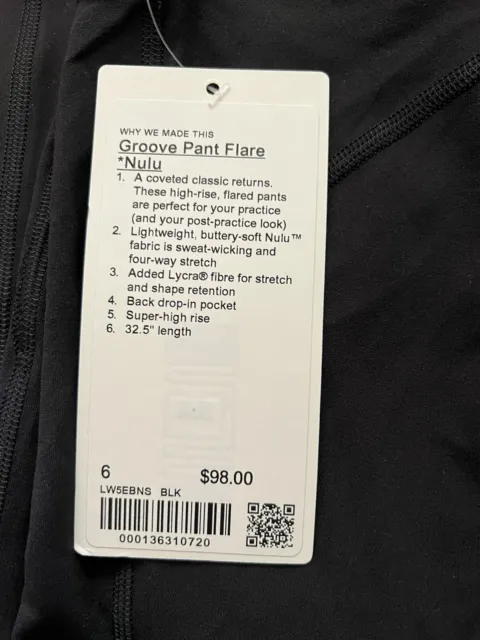 NWT LULULEMON GROOVE Pant Flare Super High-Rise Nulu Black 2021 SOLD OUT!  Size 6 $130.00 - PicClick