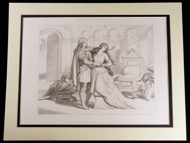 Medieval Prince Princess Lovers English Legends Anglo Saxon Antique Print 1880