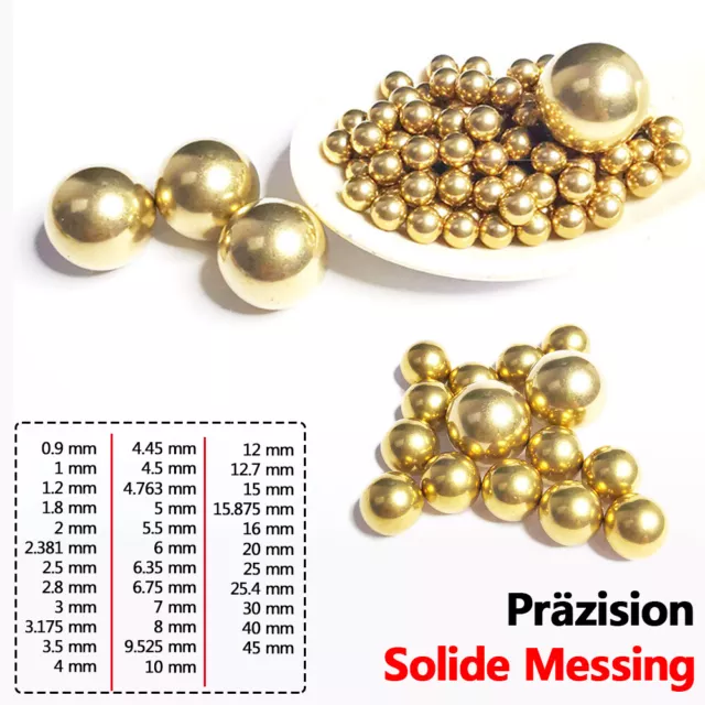 Sfere in ottone solido Ø 0,9 mm a 45 mm precisione sfere in ottone perle di metallo palla