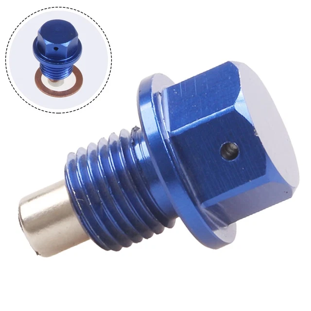 Pannello olio vite padella cambio olio magnetico lavatrice lega di alluminio spina di scarico bullone blu